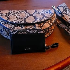 Snake Skin Crossbody Purse with matching mini wallet . Mersi brand